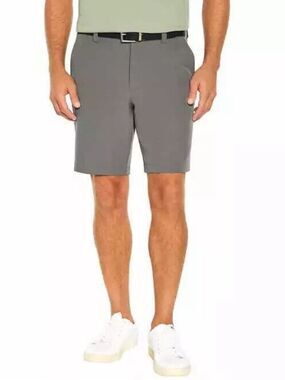 NWT Banana Republic Men's Flat-Front Shorts 32 Grey Wicking 9.75" Golf Preppy